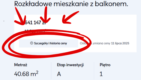 historia cen - przykład